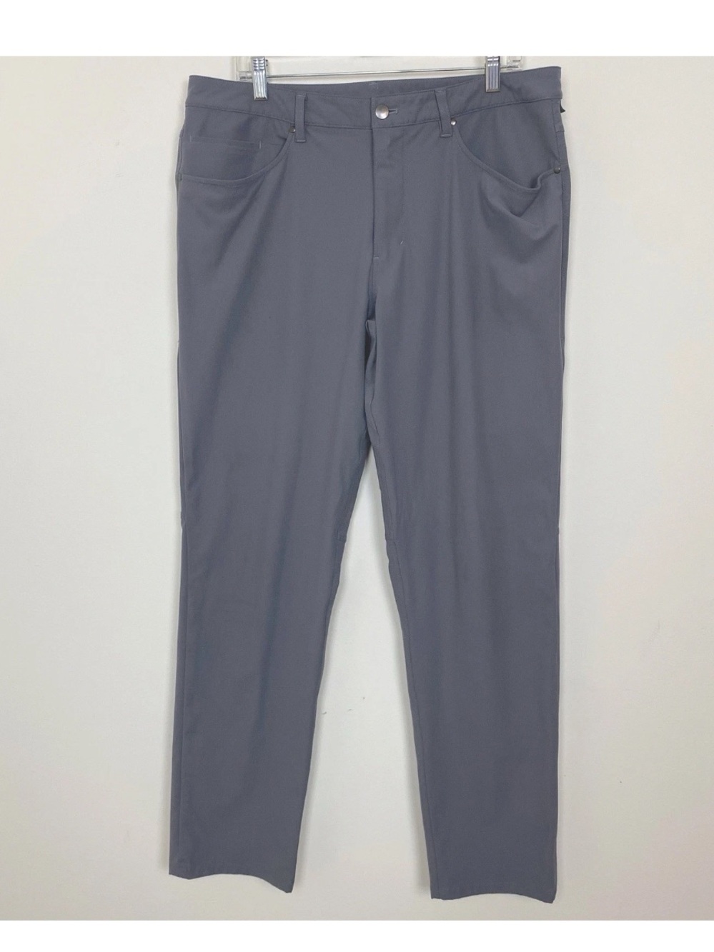 Lululemon ABC Pants Mens 36x33 Gray Warpstreme Slim Fit 5 Pocket Chino
